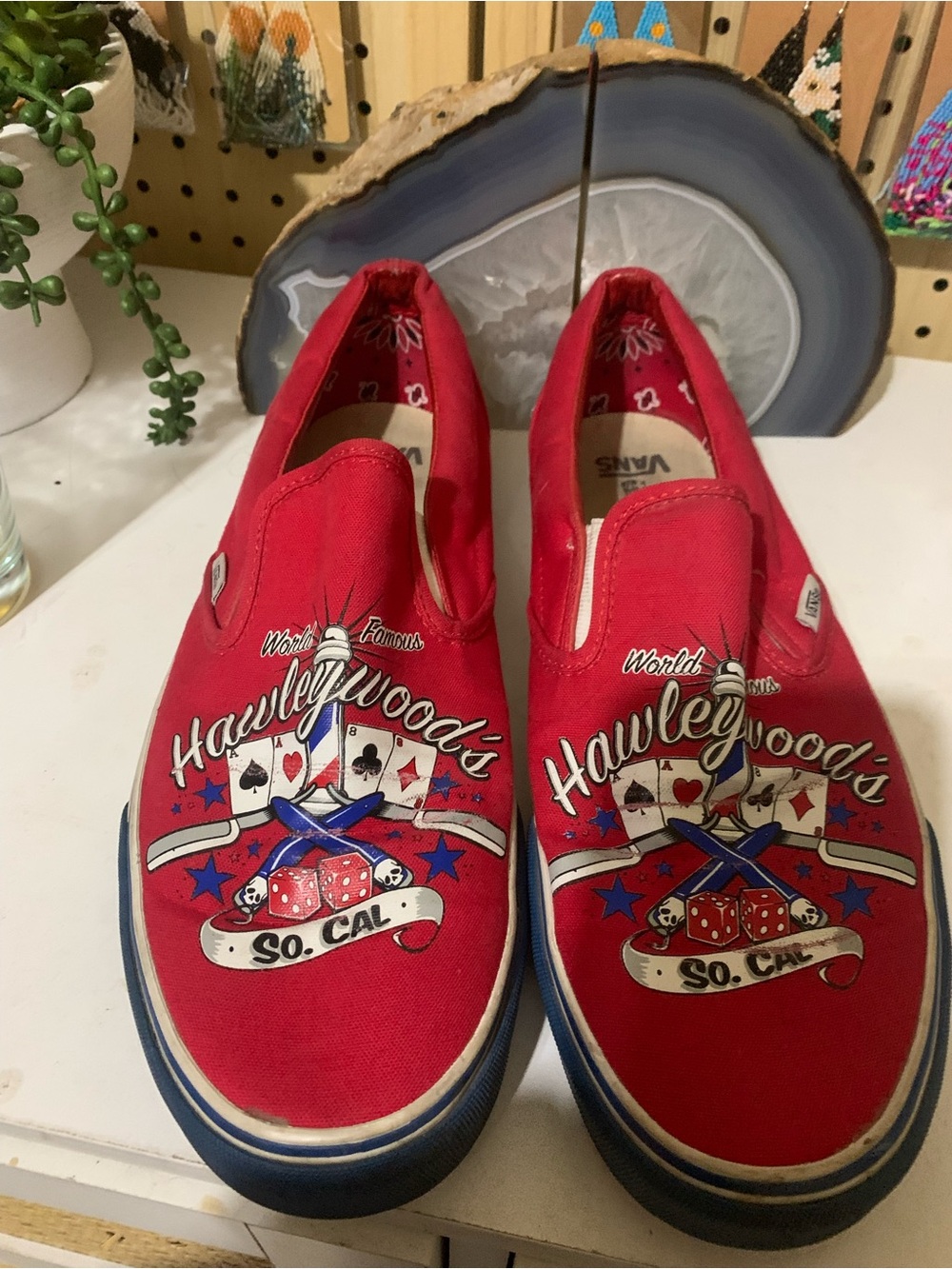 Vans limited edition Red Hawleywood's Slip-On Sneakers